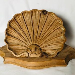 Natural Solid Wood Shell Wall Mount Home Decor made in Italy